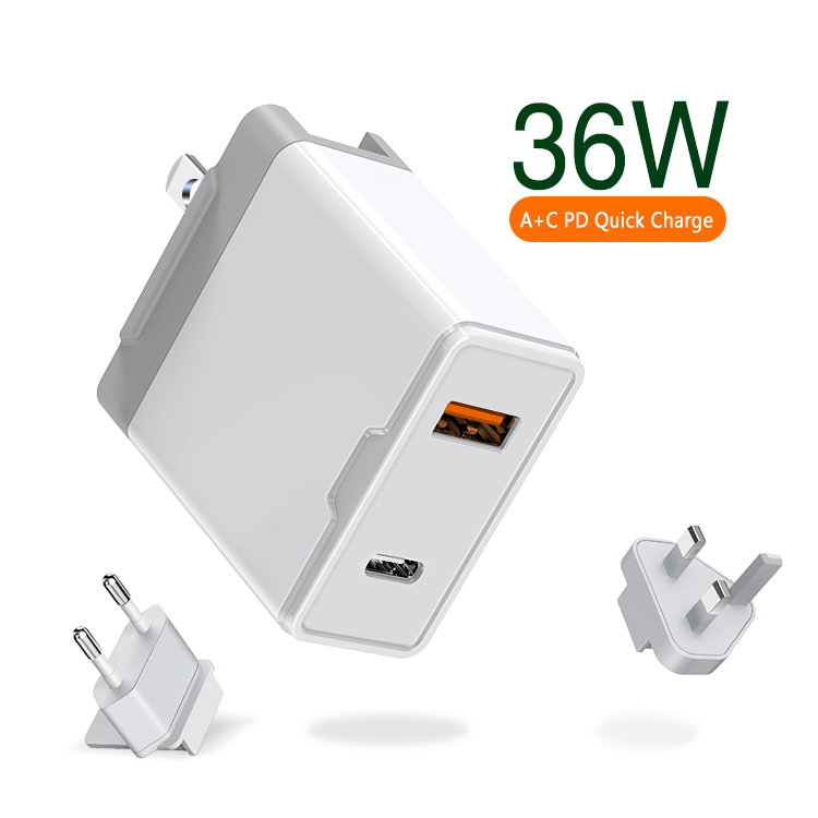 OEM 36W PD+QC 3.0 Fast Charger Quick Wall Charger Dual Fast T